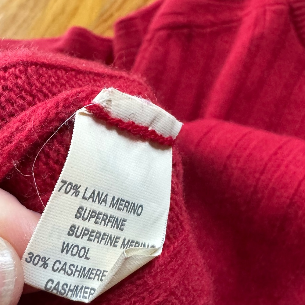 Barneys New York Deep Red Ribbed Sweater - Picture 7 of 8